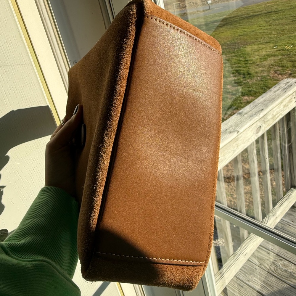 Coach Brown Suede Shoulder Bag - Picture 3 of 4